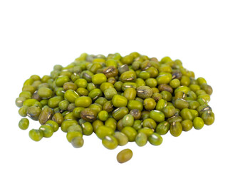 Mung beans isolated on white background.