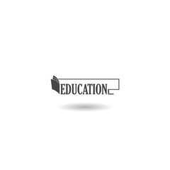 Online education logo icon with shadow