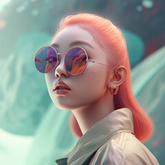A woman with sunglasses Generative AI