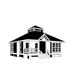 Family house icon isolated on white background.