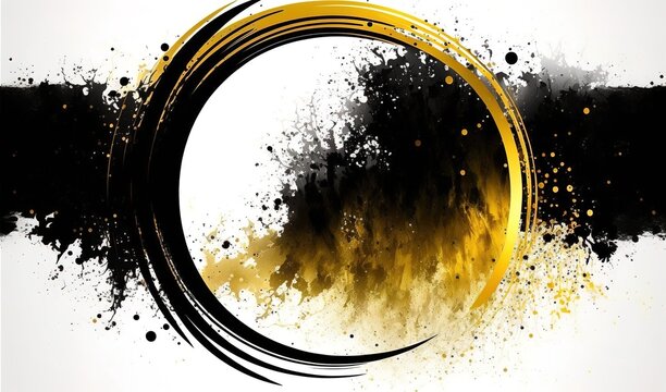 For stamp, print, ink and brush design template. circle shape