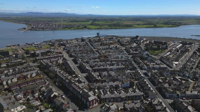 Towns at river mouth of Fleetwood and Knott End Lancashire UK