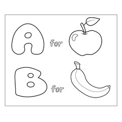 Childrens Alphabet Coloring Page For Kids 