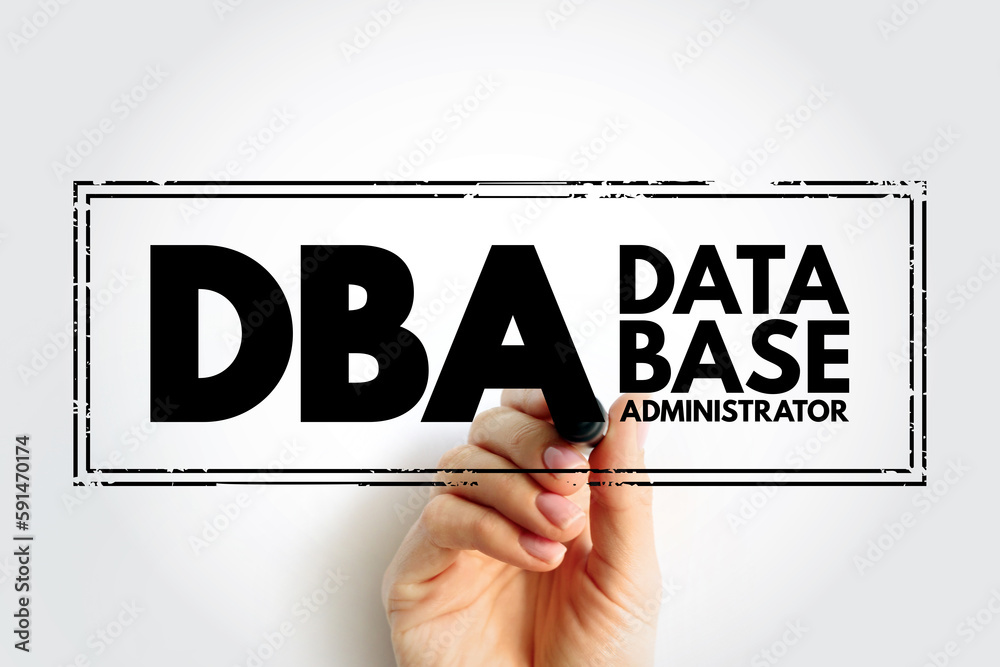 Poster dba database administrator - information technician responsible for directing or performing all acti