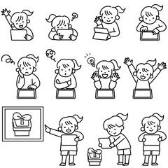 タブレットを使って学習をする小学生の女の子