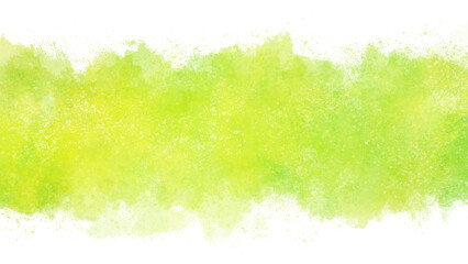 Fototapeta na wymiar 緑の水彩ペイント背景。シンプルな抽象背景素材。透過背景