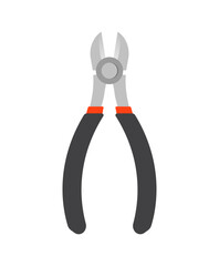 Flat Wire Cutter Plier Isolated Vector Illustration