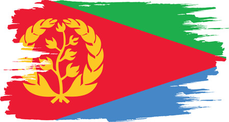 Brush stroke flag of ERITREA