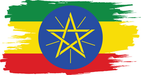 Brush stroke flag of ETHIOPIA