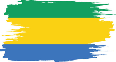 Obraz premium Brush stroke flag of GABON