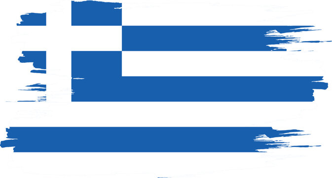 Brush stroke flag of GREECE