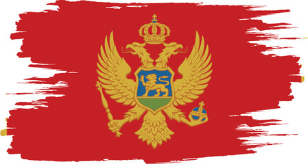 Brushstroke flag of MONTENEGRO