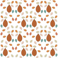 Seamless pattern on leaves theme, Autumn seamless pattern with leaf