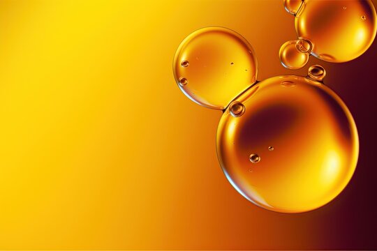 Oil bubbles with space for text. Ai. Closeup macro