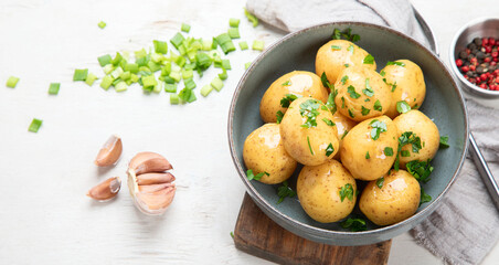 Boiled new potatoes.