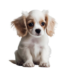 Adorable White Puppy Dog Sitting on a trsparent background