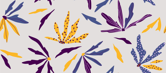 Fototapeta na wymiar seamless pattern with abstract leaves. 