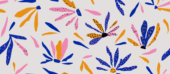  seamless pattern with abstract leaves.
