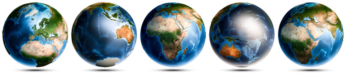 Planet Earth globe world set