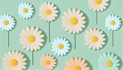 Seamless daisies pattern -background