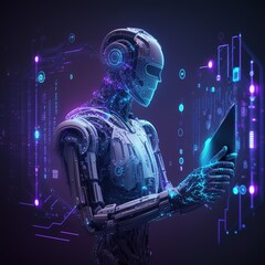 data to mindset of Artificial intelligence AI, Digital data and machine learning technology and computer brain. generative ai