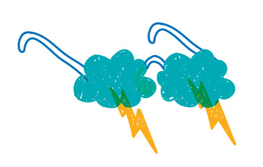 Doodle illustration of creative concept glasses. 