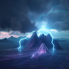 lightning over the mountains
