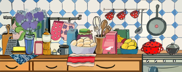 kitchen vector products cartoon illustration