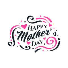 Happy Mother's Day Lettering. Can be Used for Greeting Card, Poster, Banner, or T Shirt Design