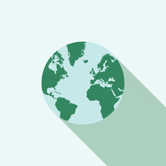 Globe with long shadow, world health day concept.