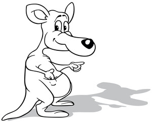 Drawing of a Kangaroo with a Big Pocket