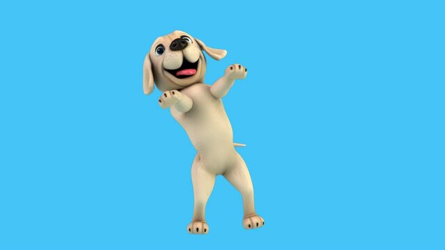 Fun 3D cartoon white Labrador retriever (with alpha channel included)