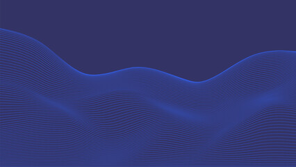 Dark background Blue Grey wave lines. Flowing blue waves design Abstract digital wave. Flow. Line Vector illustration for tech futuristic innovation concept modern Background Graphic design Space Hill