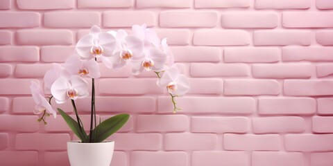 "Pink Perfection on a Pastel Wall" / Background Design / Generative AI Artwork