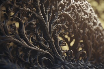 A close-up of a plant or tree with intricate patterns, Generative AI