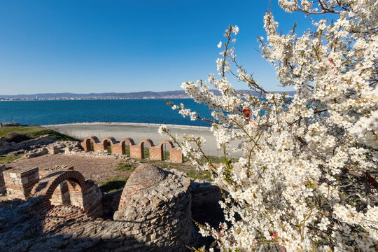 Ruins and Ancient Tower in Nessebar, Bulgaria