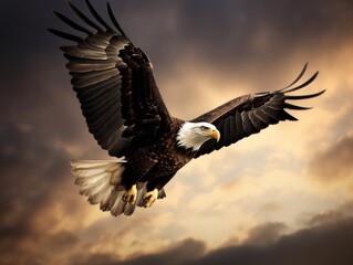 Fototapeta na wymiar A majestic eagle soaring high in the sky