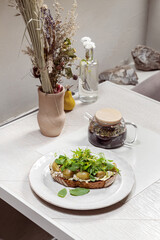 Forshmak on buckwheat toast
