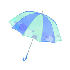 Illustration of a cute dot pattern umbrella Blue ver