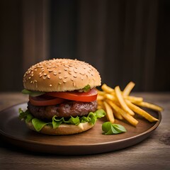 Burger and Fries Stock food online
