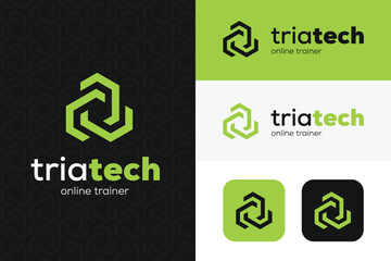 Online training platform app logo design vector