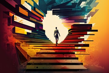 meaningfulness in life to mitigate job stress abstract illustration generative ai