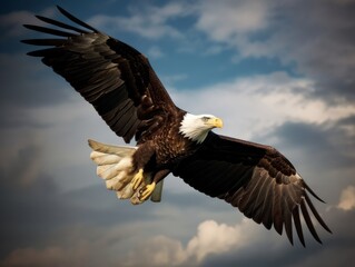 Fototapeta na wymiar A majestic eagle soaring high in the sky