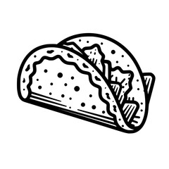 Taco vector illustration isolated on transparent background