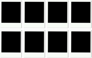 Isolated Polaroid Frames on Transparent Background