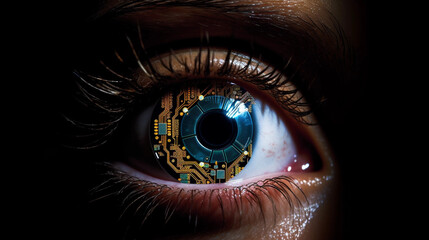 Innovative Technology: Close-up of Eyes Displaying Advancements in Eye-tracking Technology