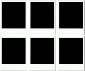 Isolated Polaroid Frames on Transparent Background