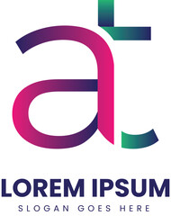 AT letter logo. abstract logo design vector