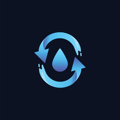 Water drop recycle social work modern logo design vector