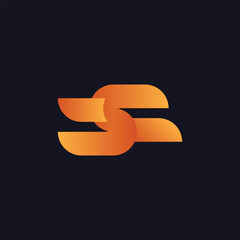 SF letter logo. Abstract logo design vector